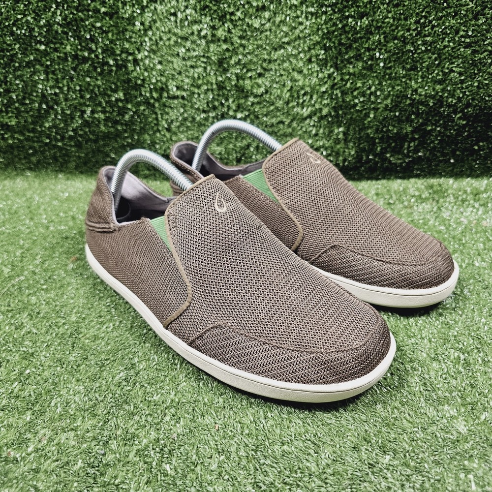 Olukai Nohea Mesh Khaki Green Drop Heel Slip On Casual Sneakers Mens Size‎ 8